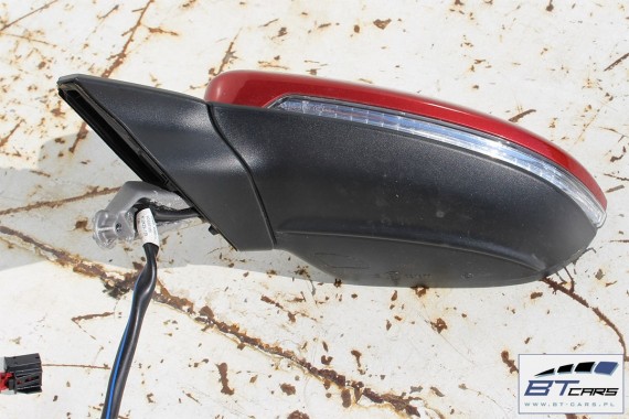 VW GOLF 7 VII LUSTERKO ZEWNĘTRZNE DRZWI LEWE 6 pin 6pin 5G LA3X - czerwony (sunset red) pinów kabli przewodów