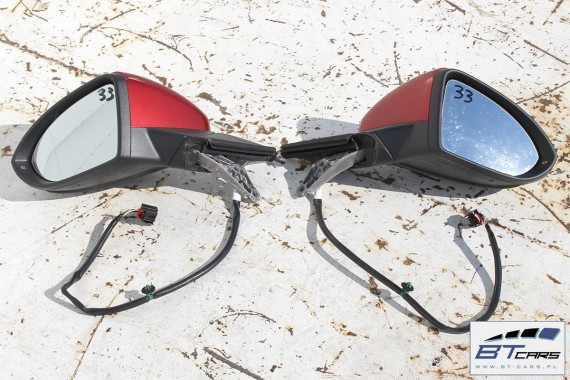 VW GOLF 7 VII LUSTERKO ZEWNĘTRZNE DRZWI PRAWE 10 pin 10pin 5G LA3X - czerwony (sunset red) pinów kabli przewodów