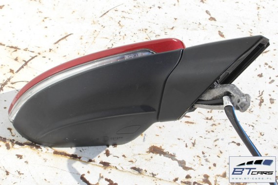 VW GOLF 7 VII LUSTERKO ZEWNĘTRZNE DRZWI PRAWE 10 pin 10pin 5G LA3X - czerwony (sunset red) pinów kabli przewodów