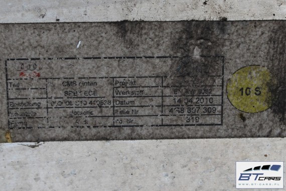 AUDI A7, A7 FL BELKA ZDERZAKA TYŁ 4G8807309 4G8 807 309 wzmocnie 4G 2010- 4G8807309A 4G8807309B 4G8807309C 4G8807309 4G8807309