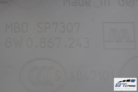 AUDI A4 SŁUPEK B POSZYCIE 8W0867243 8W0867244 8W B9 górne podsufitki 8W0867243A 8W0867244A 8W0867243B 8W0867244B 8W0867243C RL9