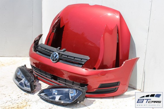 VW GOLF 7 VII PRZÓD LA3X maska błotniki zderzak pas przedni lampy błotnik lampa LA3X - czerwony (sunset red) 5G KOMPLETNY