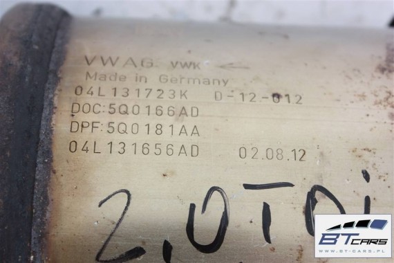 VW AUDI SKODA KATALIZATOR 04L131656AD 04L131723AK 04L131601GX 04L131656AD FILTR CZĄSTEK STAŁYCH DPF 04L131723AK 04L131656AD TDi