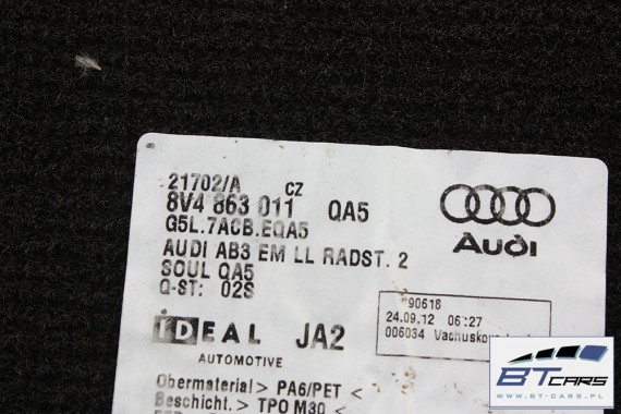 AUDI A3 SPORTBACK DYWANIKI WYCIERACZKI PODŁOGI 8V1863691 8V1864435 8V1864436 8V4864451 8V4864452 8V1863691C 8V1863435 8V1863436