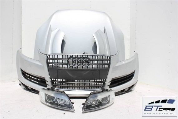 AUDI Q7 4L PRZÓD maska błotniki zderzak pas przedni lampy wzmocnienie błotnik lampa xenon  Kolor: LX7W Lodowo srebrny KOMPLETNY