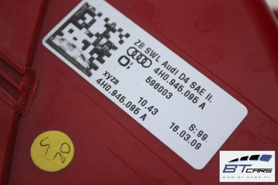 AUDI A8 LAMPA TYŁ TYLNA 4H0945095A 4H0945096A 4H0945093 4H0945094 d4 4H0 945 095 USA 4H0945095E 4H0945096E błotnika 4H0945095A