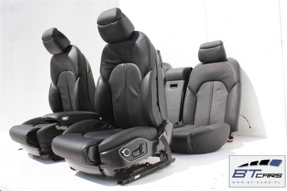 AUDI A8 FOTELE KOMPLET FOTELI siedzeń siedzenia tapicerka 4H D4 4H0 2010-2017 kolor czarny kanapa siedzisko oparcie fotel fotele