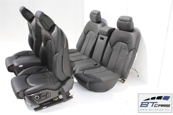 AUDI A8 FOTELE KOMPLET FOTELI siedzeń siedzenia tapicerka 4H D4 4H0 2010-2017 kolor czarny kanapa siedzisko oparcie fotel fotele