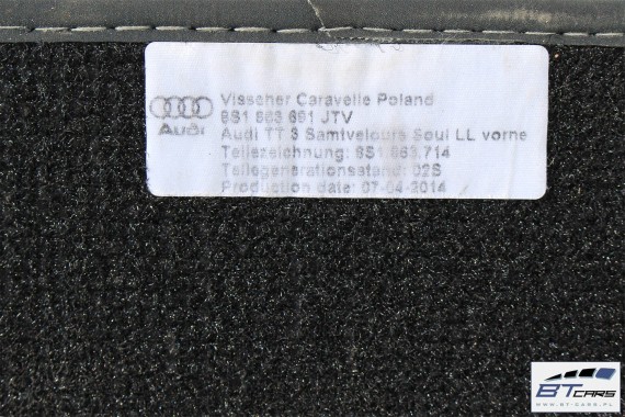 AUDI TT DYWANIKI WYCIERACZKI PODŁOGI 8S1863691 8S1 863 691 JTV - CZARNY 8S 8S1863691 8S1863691C 8S1863691 8S1863691 8S1863691C