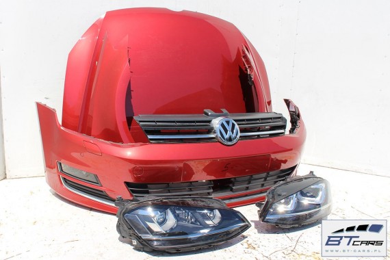 VW GOLF 7 PRZÓD Highline LA3X maska błotniki zderzak pas przedni lampy wzmocnienie błotnik lampa Xenon LED 5G czerwony KOMPLETNY