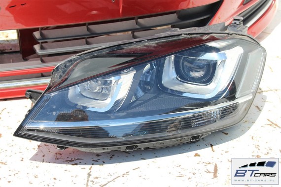 VW GOLF 7 PRZÓD Highline LA3X maska błotniki zderzak pas przedni lampy wzmocnienie błotnik lampa Xenon LED 5G czerwony KOMPLETNY