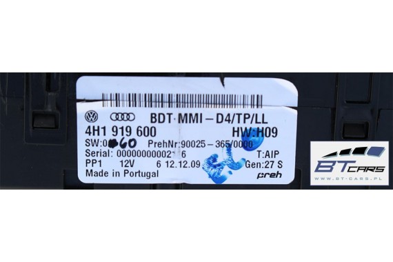 AUDI A8 PANEL STEROWANIA GAŁKA MMI 4H1919600 4H1 919 600  4H  D4 Z TOUCHPADEM TOUCHPAD 4H1919600 4H1919600 4H1919600 4H1919600