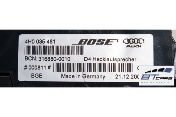 AUDI A8 GŁOŚNIKI NAGŁOŚNIENIE BOSE 4H 4H0035411A 4H1035401 4H1035402 4H0035297 4H1035481A 4H0035402 4H0035397 4H0035399B C