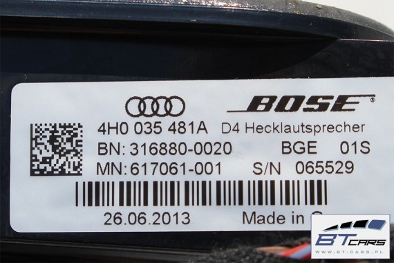 AUDI A8 GŁOŚNIKI NAGŁOŚNIENIE BOSE 4H 4H0035411A 4H1035401 4H1035402 4H0035297 4H1035481A 4H0035402 4H0035397 4H0035399B C