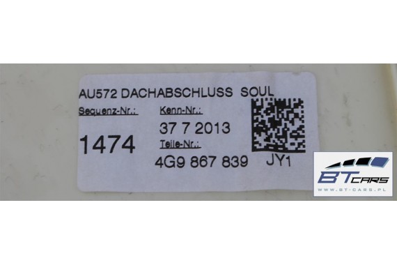 AUDI A6 KOMBI WYKOŃCZENIE PODSUFITKI 4G9867839 4G C7 JY1 - soul (czarny) AVANT ALLROAD 4G9867839 4G9867839B 4G9867839 4G9867839B