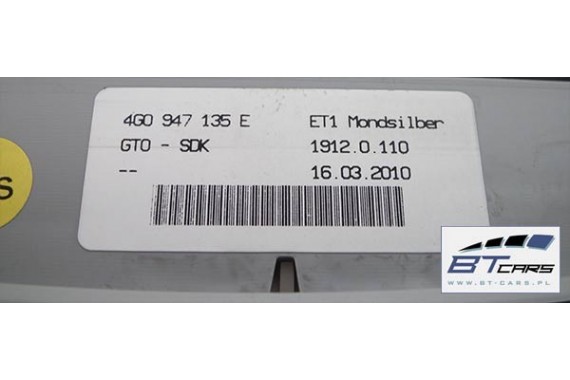 AUDI A6 LAMPKA OŚWIETLENIE PODSUFITKI TAPICERKA 4G kabiny + otwieranie bramy 4G0947135E ET1 4G0 947 135 E 4G0947135E 4G0947135E