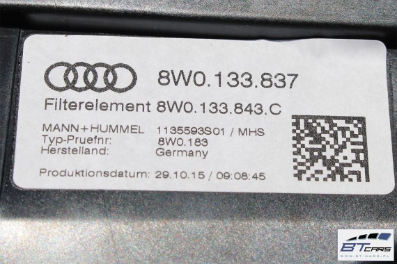 AUDI A4 A5 OBUDOWA FILTR POWIETRZA 8W0133837 8W0133835 8W0133843C 8W0 133 837 B9 F5 8W0133837AB 8W0133835AB 8W0133837 8W0133835