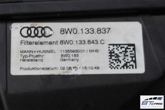 AUDI A4 A5 OBUDOWA FILTR POWIETRZA 8W0133837 8W0133835 8W0133843C 8W0 133 837 B9 F5 8W0133837AB 8W0133835AB 8W0133837 8W0133835