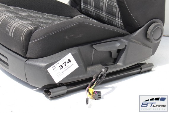VW GOLF 7 VII GTD FOTELE KOMPLET FOTELI siedzeń siedzenia fotel tapicerka 5G 5G3 welur kolor czarno - szary 5G0 wersja 3 - drzwi