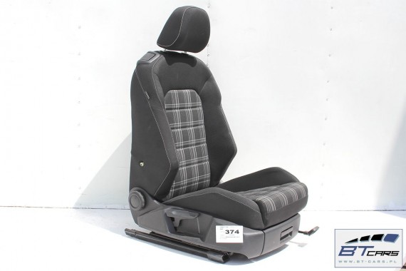 VW GOLF 7 VII GTD FOTELE KOMPLET FOTELI siedzeń siedzenia fotel tapicerka 5G 5G3 welur kolor czarno - szary 5G0 wersja 3 - drzwi