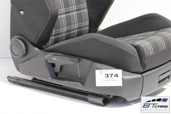 VW GOLF 7 VII GTD FOTELE KOMPLET FOTELI siedzeń siedzenia fotel tapicerka 5G 5G3 welur kolor czarno - szary 5G0 wersja 3 - drzwi