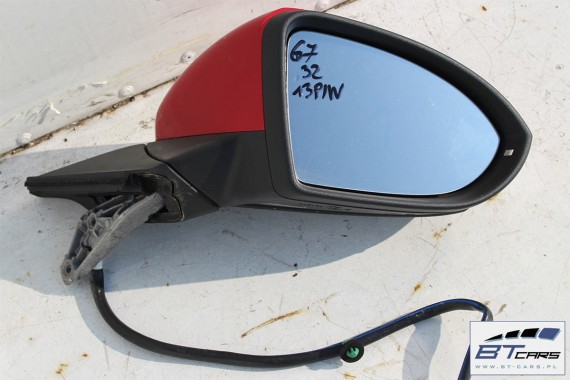VW GOLF VII 7 LUSTERKO ZEWNĘTRZNE DRZWI PRAWE 13 PIN zewnętrzne pinów kabli przewodów 13pin 5G LY3D - czerwony el.składane