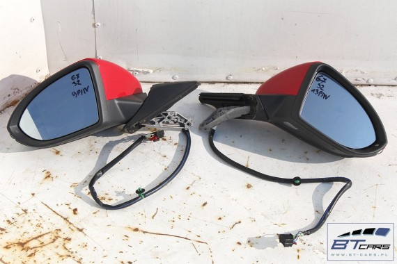 VW GOLF 7 VII LUSTERKO ZEWNĘTRZNE DRZWI LEWE 9 pin pinów kabli przewodów 9pin 5G LY3D - czerwony el.składane