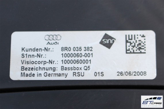 AUDI Q5 GŁOŚNIKI + WZMACNIACZ NAGŁOŚNIENIE 8R 8R0035223 8R0035382 8R0035399 8R0035411 8R0035415A KOMPLET GŁOŚNIKÓW ZESTAW