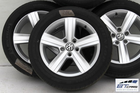 VW GOLF 7 VII SPORTSVAN FELGI 16 OPONY LATO KOŁA felga 5G0601025P 6,5J*16H2 ET46 opona Dunlop SP Sport FastResponse 205/55/16 91