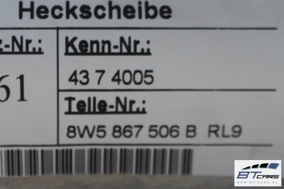 AUDI A4 SEDAN PODSUFITKA RL9 szara 8W5867506B 8W5 867 506 B 8W5867506B RL9 - szary tytanowy B9 8W5867506F 8W5867506B 8W5867506B