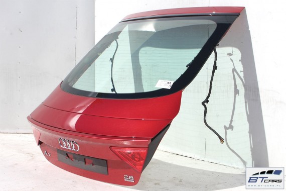 AUDI A7 KOMPLETNY TYŁ ZDERZAK + KLAPA BAGAŻNIKA + LAMPY lampa tylny szyba 4G8 Kolor: LZ3F - czerwony (granatrot)