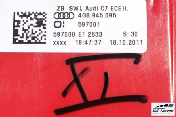 AUDI A7 KOMPLETNY TYŁ ZDERZAK + KLAPA BAGAŻNIKA + LAMPY lampa tylny szyba 4G8 Kolor: LZ3F - czerwony (granatrot)