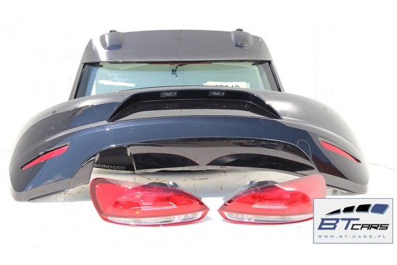 VW SCIROCCO KOMPLETNY TYŁ ZDERZAK tylny + KLAPA BAGAŻNIKA LAMPY lampa 1K8 Kolor LC9X głęboka czerń 1K8827025 1K8945095 1K8945096