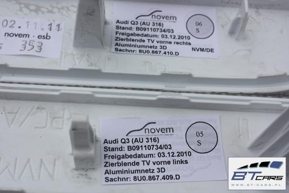 AUDI Q3 LISTWY OZDOBNE DRZWI KONSOLI TAPICERKA kom