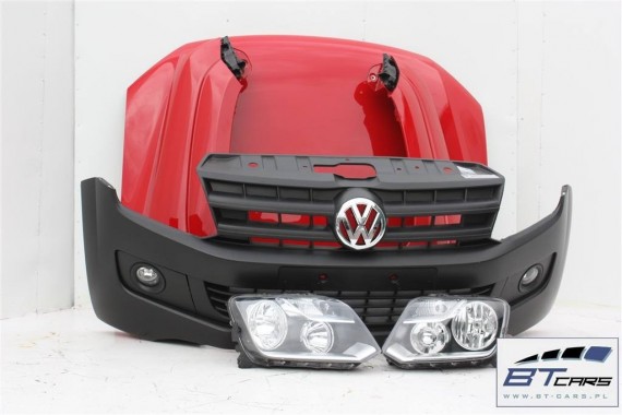 VW AMAROK PRZÓD maska błotniki zderzak pas przedni lampy wzmocnienie błotnik lampa 2H LY3D 	Czerwony tornado 	Czerwony