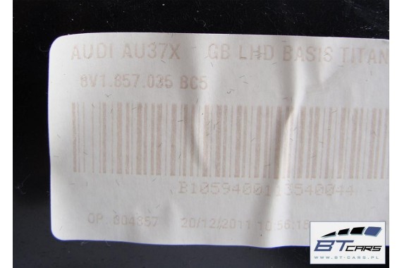 AUDI A3 SCHOWEK KONSOLI PASAŻERA 8V1857035 8V1 857 035 Kolor: BC5 - szary tytanowy 8V 8V1857035 8V1857035B 8V1857035C 8V1857035D