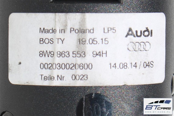 AUDI A4 AVANT KOMBI ROLETA BAGAŻNIKA 8W9863553A Kolor: 94H - czarny 8W9 863 553 8W 2015- ALLROAD 8W9863553B (soul) B9 8W9863553