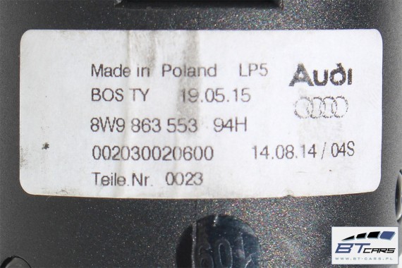 AUDI A4 AVANT KOMBI ROLETA BAGAŻNIKA 8W9863553A Kolor: 94H - czarny 8W9 863 553 8W 2015- ALLROAD 8W9863553B (soul) B9