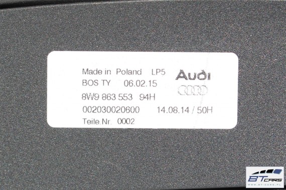 AUDI A4 AVANT KOMBI ROLETA BAGAŻNIKA 8W9863553A Kolor: 94H - czarny 8W9 863 553 8W 2015- ALLROAD 8W9863553B (soul) B9 8W9863553