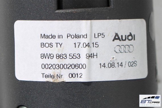 AUDI A4 AVANT KOMBI ROLETA BAGAŻNIKA 8W9863553A Kolor: 94H - czarny 8W9 863 553 8W 2015- ALLROAD 8W9863553B (soul) B9 8W9863553