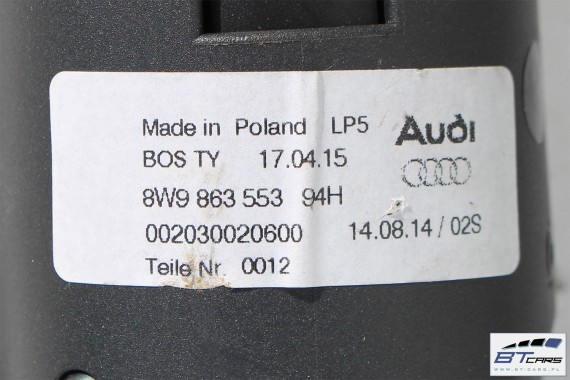 AUDI A4 AVANT KOMBI ROLETA BAGAŻNIKA 8W9863553A Kolor: 94H - czarny 8W9 863 553 8W 2015- ALLROAD 8W9863553B (soul) B9