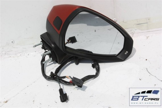 AUDI A3 LUSTERKO DRZWI PRAWE 14 PIN ASYSTENT side assist 8V 8V0 zewnetrzne LY3M - Volcano Red (Vulkanrot)