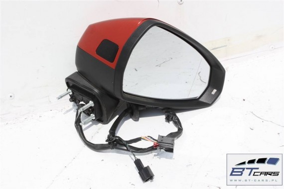 AUDI A3 LUSTERKO DRZWI PRAWE 14 PIN ASYSTENT side assist 8V 8V0 zewnetrzne LY3M - Volcano Red (Vulkanrot)