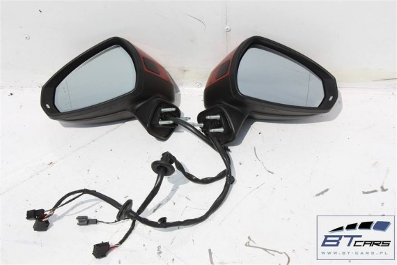 AUDI A3 LUSTERKO DRZWI PRAWE 14 PIN ASYSTENT side assist 8V 8V0 zewnetrzne LY3M - Volcano Red (Vulkanrot)