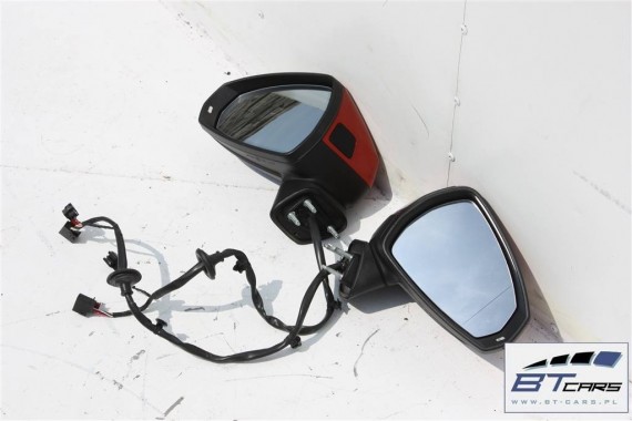 AUDI A3 LUSTERKO DRZWI PRAWE 14 PIN ASYSTENT side assist 8V 8V0 zewnetrzne LY3M - Volcano Red (Vulkanrot)