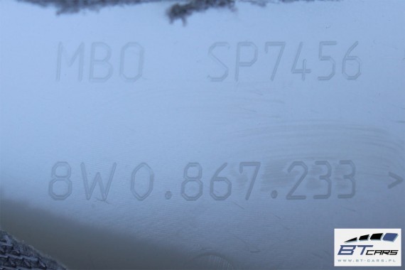AUDI A4 SŁUPEK A POSZYCIE 8W0867233 8W0867234 8W B9 górne podsufitki kolor RL9 szary 8W0867233B 8W0867234B 8W0867233F 8W0867234F