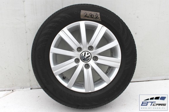 VW GOLF 5 6 VI PLUS JETTA EOS FELGI 15 OPONY KOŁA felga 5K0601025J 6,5J*15H2 ET50 opona Continental ContiProContact 195/65/15 91