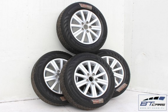 VW GOLF 5 6 VI PLUS JETTA EOS FELGI 15 OPONY KOŁA felga 5K0601025J 6,5J*15H2 ET50 opona Continental ContiProContact 195/65/15 91