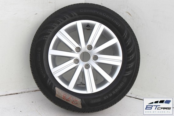 VW GOLF 5 6 VI PLUS JETTA EOS FELGI 15 OPONY KOŁA felga 5K0601025J 6,5J*15H2 ET50 opona Continental ContiProContact 195/65/15 91