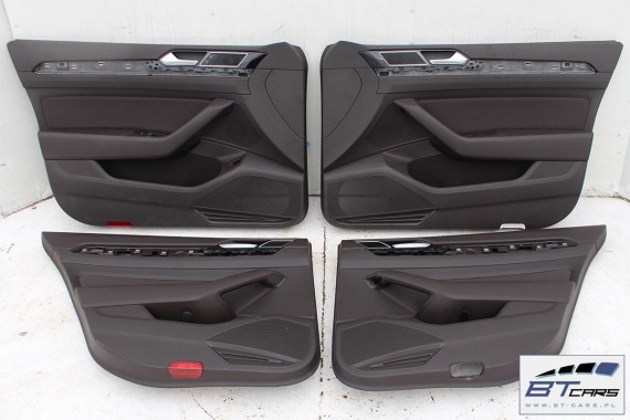 VW PASSAT B8 KOMBI BOCZKI DRZWIOWE DRZWI TAPICERKA BOCZEK drzwiowe 3G 3G9 ALLTRACK VARIANT Kolor: RZ3- - naturalny brąz welur
